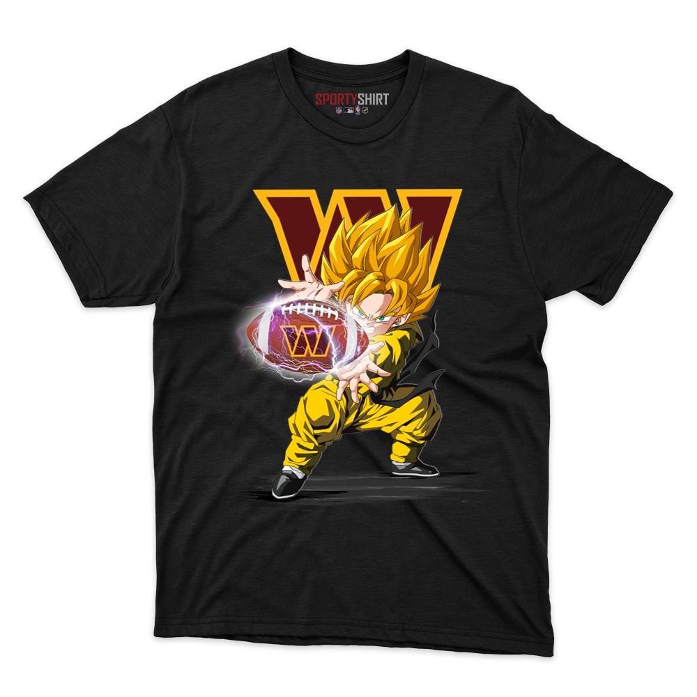 Washington Commanders Goku Dragon Ball Z Unisex Cotton Tee, Anime Saiyan Graphic Shirt, Game Day Fan Gift