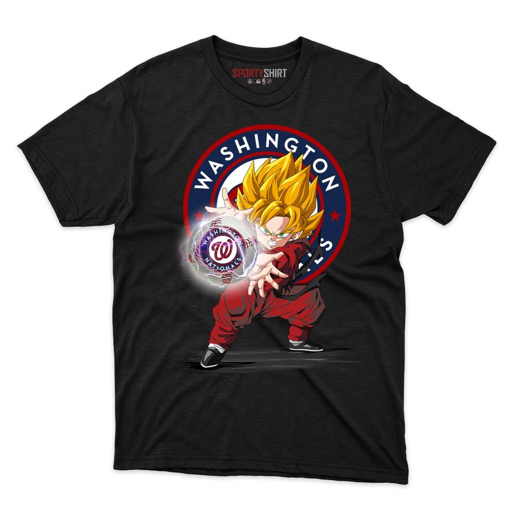 Washington Nationals Goku Dragon Ball Z Unisex Cotton Tee, Anime Saiyan Graphic Shirt, Game Day Fan Gift