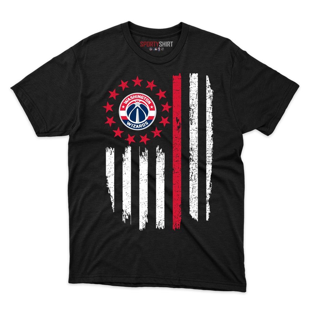 Washington Wizards Betsy Ross Flag Unisex Cotton Tee, Patriotic American Stars Graphic Shirt, Fan Gift - photo 1