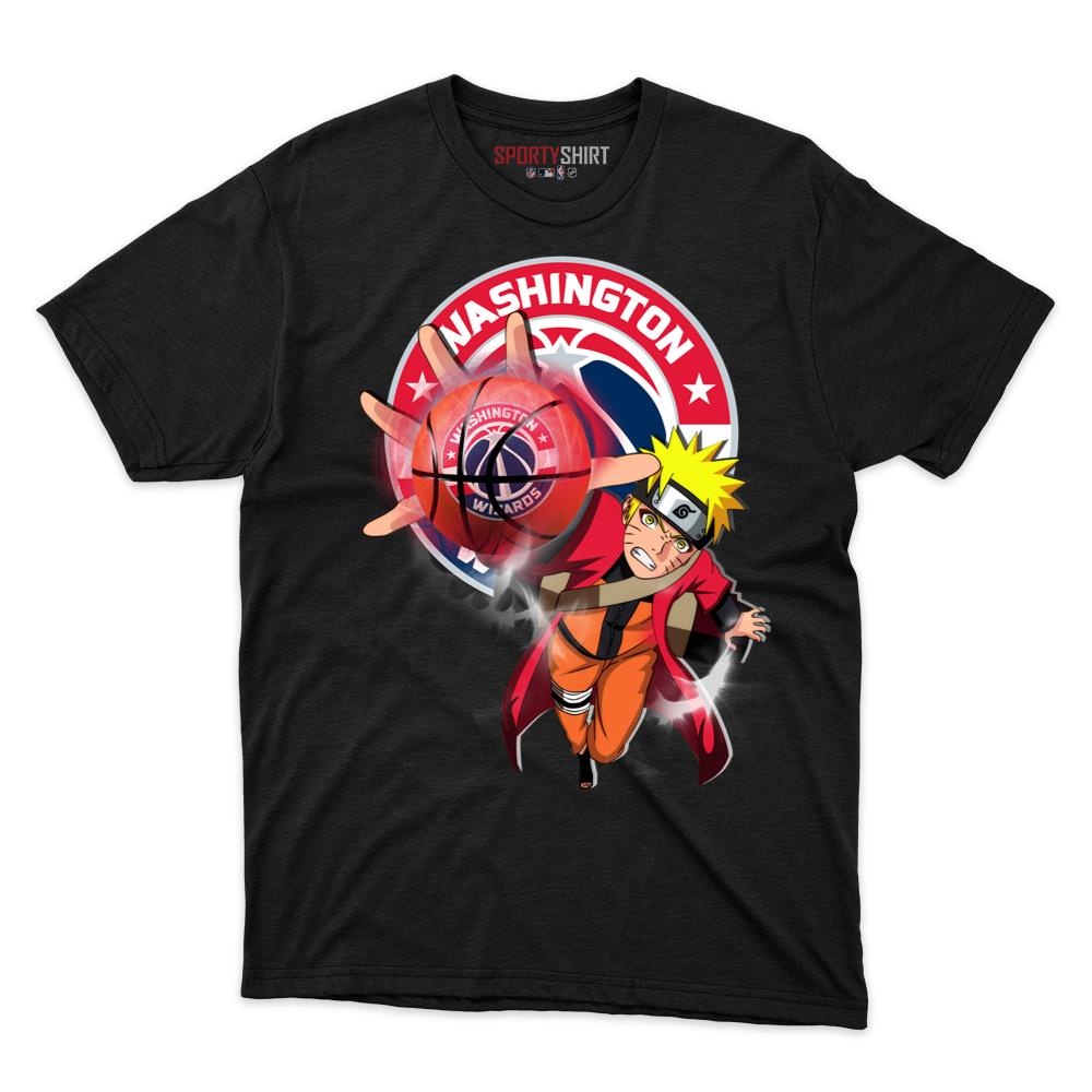 Washington Wizards Naruto Shippuden Unisex Cotton Tee, Anime Ninja Graphic Shirt, Game Day Fan Gift