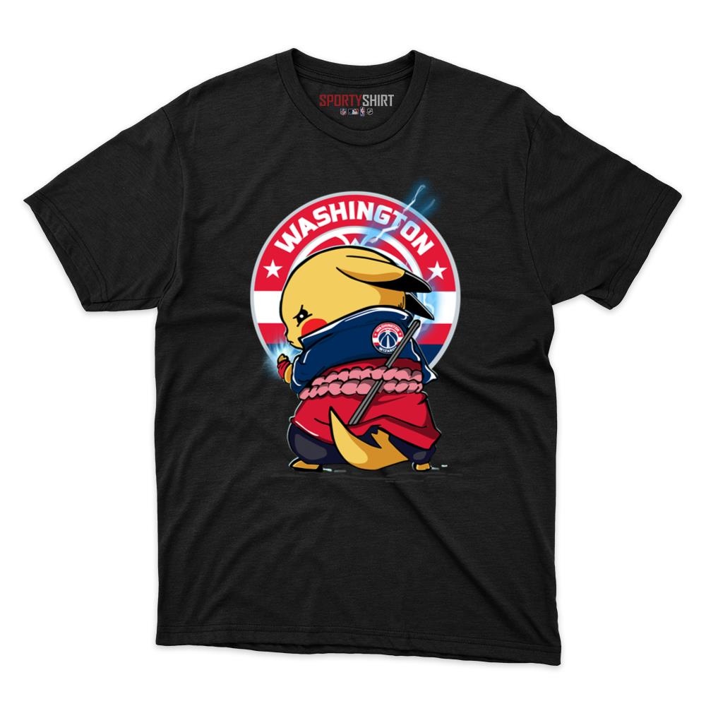 Washington Wizards Pikachu Meets Sasuke Uchiha Unisex Cotton Tee, Pokemon Anime Graphic Shirt, Fan Gift